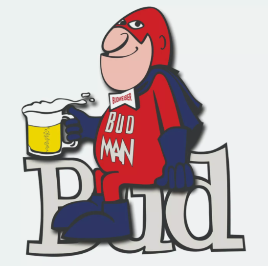 Budweiser Bud Man With Beer Mug Decal Bumper Sticker