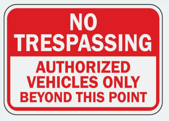 No Trespassing Authorized Vehicles Only Sign Decal Sticker