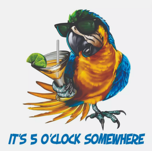 It's 5 O'clock Somewhere Pool, Bar Man Cave Sticker Decal Bumper Sticker