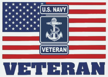 US Navy Veteran with American Flag Decal / Bumper Sticker