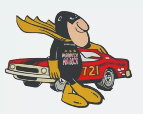 Budweiser Bud Man with Race Car Decal Bumper Sticker