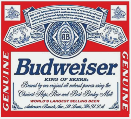 Budweiser Beer Label Decal Bumper Sticker