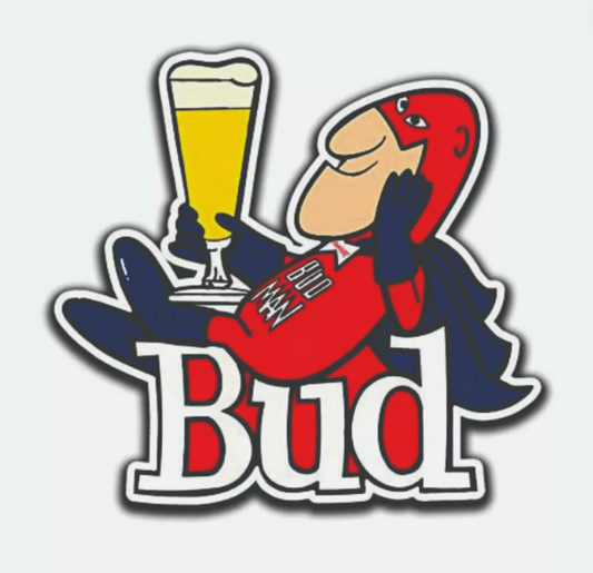 Budweiser Bud Man With Beer Glass Decal