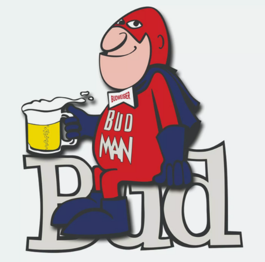 Budweiser Bud Man With Beer Mug Decal Bumper Sticker