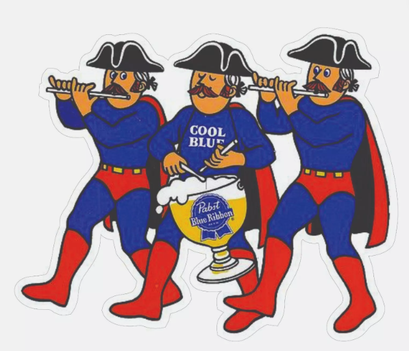 Pabst Blue Ribbon Patriot Cool Blue Decal / Bumper Sticker