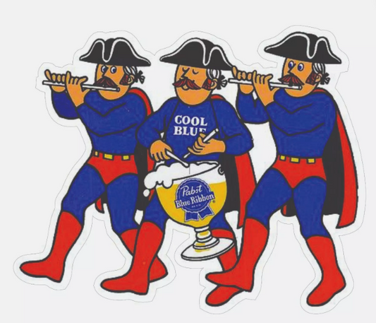 Pabst Blue Ribbon Patriot Cool Blue Decal / Bumper Sticker