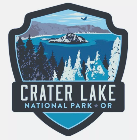 Lake Shape Sticker Crater Lake National Park Sticker Oregon National Park Decal – Lakeside ...