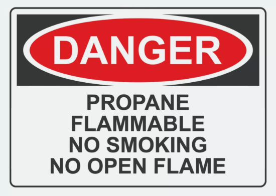 Propane Flammable No Smoking No Open Flames Sign Decal Sticker