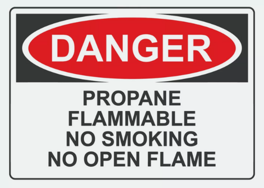 Propane Flammable No Smoking No Open Flames Sign Decal Sticker