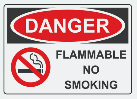 Danger Flammable No Smoking Sign Decal Sticker