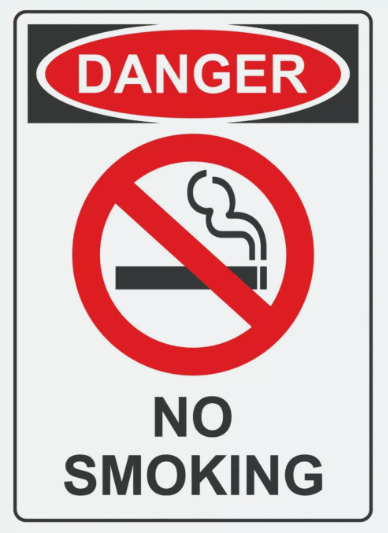 Danger No Smoking Sign Decal Sticker