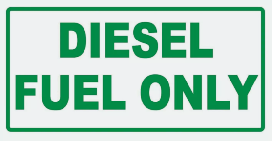 Diesel Fuel Only Sticker Sign Decal