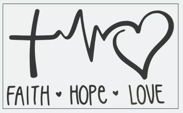 Faith - Hope - Love Bumper Sticker Decal