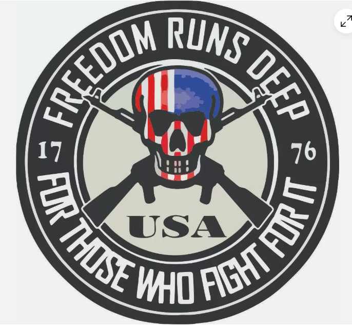Freedom Runs Deep  -  Military Bumper Sticker  / Decal