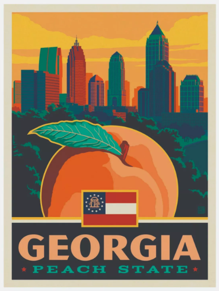 Georgia The Peach State Sticker Decal Bumper Sticker