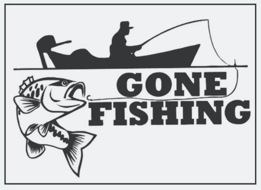Gone Fishing Sticker, Decal, Bumper Sticker Truck, Fishing, Boat Stickers