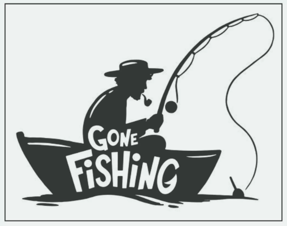 Gone Fishing Sticker, Decal, Bumper Sticker Truck, Fishing, Boat Stickers