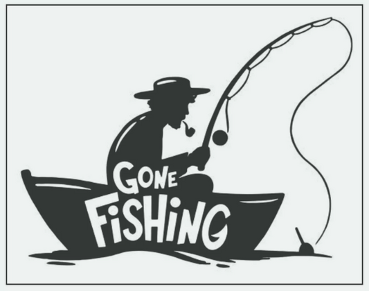 Gone Fishing Sticker, Decal, Bumper Sticker Truck, Fishing, Boat Stickers