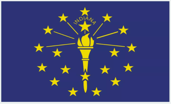 Indiana State Flag Sticker, Decal, Bumper Sticker Vacation Sticker