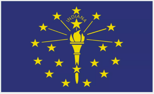 Indiana State Flag Sticker, Decal, Bumper Sticker Vacation Sticker