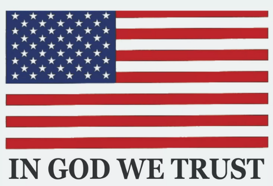 In God We Trust with American Flag Sticker - Decal