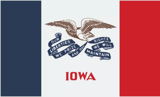 Iowa State Flag Sticker, Decal, Bumper Sticker Vacation Sticker