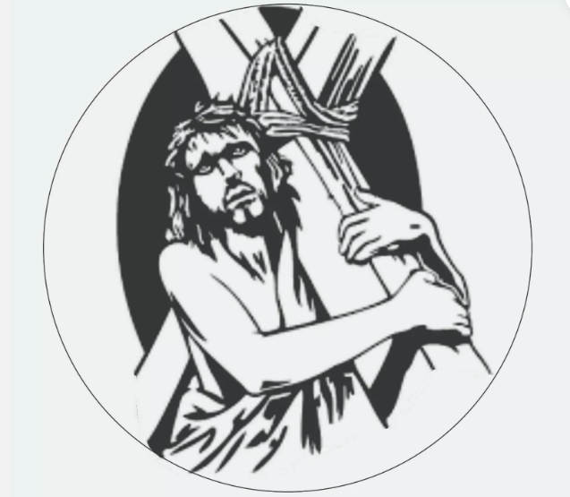 Jesus with Cross Sticker - Decal