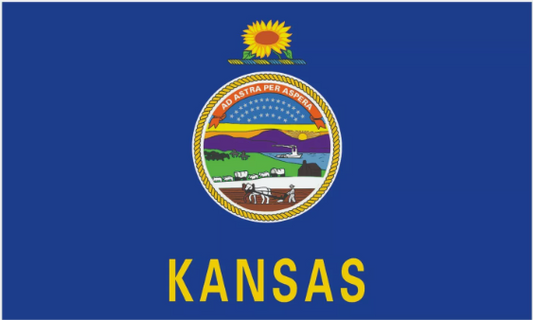 Kansas State Flag Sticker, Decal, Bumper Sticker Vacation Sticker
