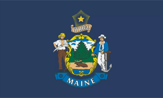 Maine State Flag Sticker, Decal, Bumper Sticker Vacation Sticker