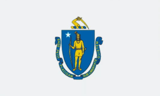 Massachusetts State Flag Sticker, Decal, Bumper Sticker Vacation Sticker