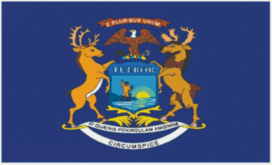 Michigan State Flag Sticker, Decal, Bumper Sticker Vacation Sticker