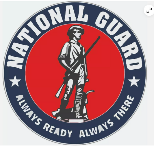National Guard Emblem -  Military Bumper Sticker  / Decal