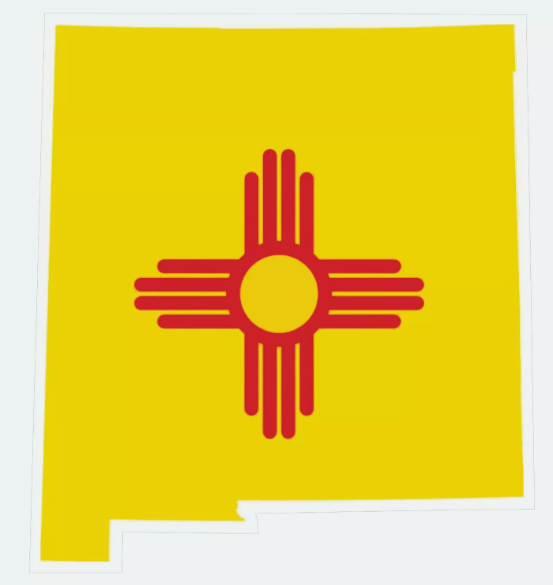 New Mexico State Map Outline with Flag Sticker, Decal, Vacation Sticker