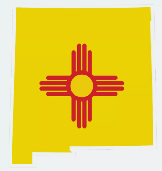 New Mexico State Map Outline with Flag Sticker, Decal, Vacation Sticker