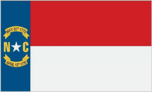North Carolina State Flag Sticker, Decal, Bumper Sticker Vacation Sticker