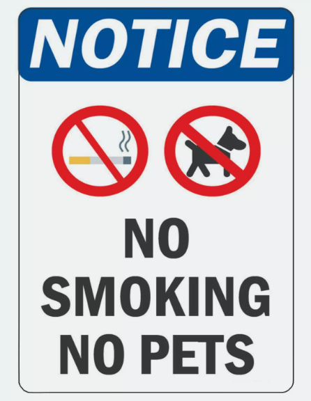 No Smoking No Pets Sign Decal Sticker