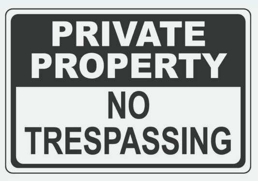Private Property No Trespassing Sign Decal Sticker