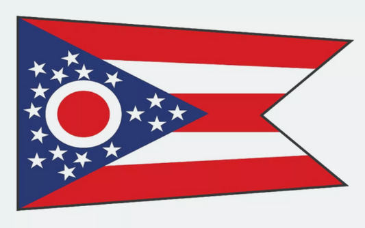 Ohio State Flag Sticker, Decal, Bumper Sticker Vacation Sticker