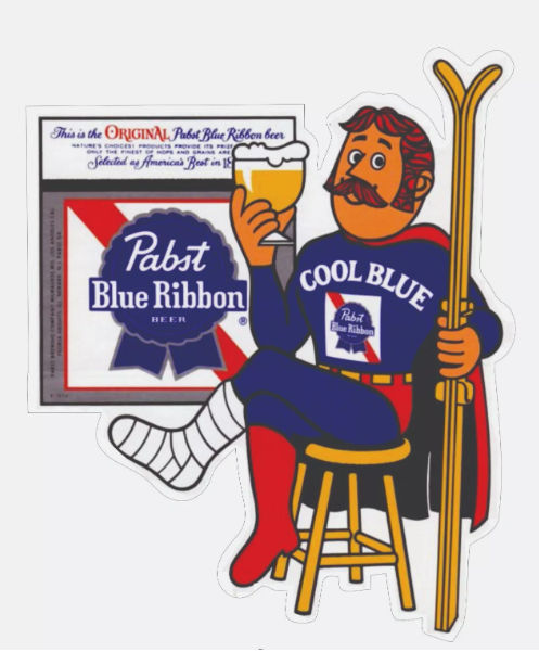 Pabst Blue Ribbon Cool Blue Decal / Bumper Sticker