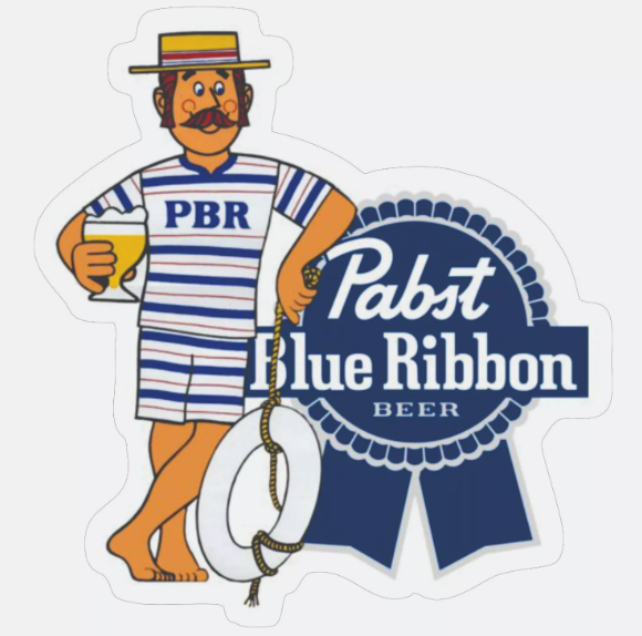 Pabst Blue Ribbon Cool Blue Decal / Bumper Sticker