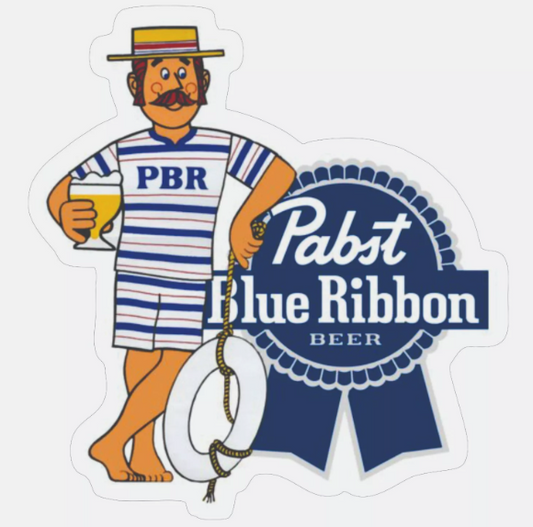 Pabst Blue Ribbon Cool Blue Decal / Bumper Sticker