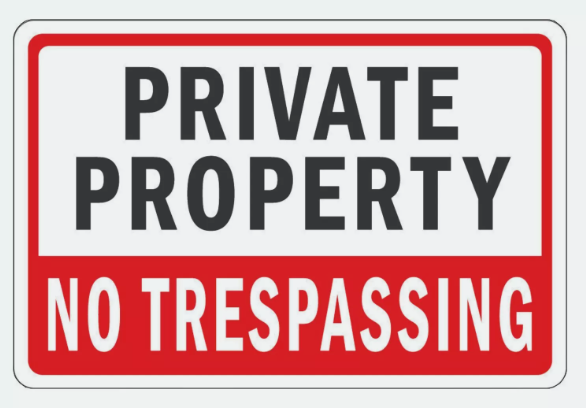 Private Property No Trespassing Sign Decal Sticker
