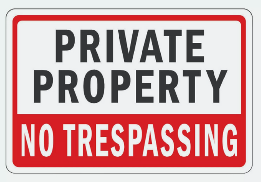 Private Property No Trespassing Sign Decal Sticker