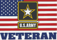 US Army Veteran with Flag -  Military Bumper Sticker  / Decal