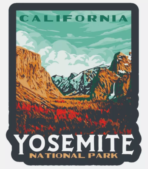Yosemite National Park Sticker California National Park Decal